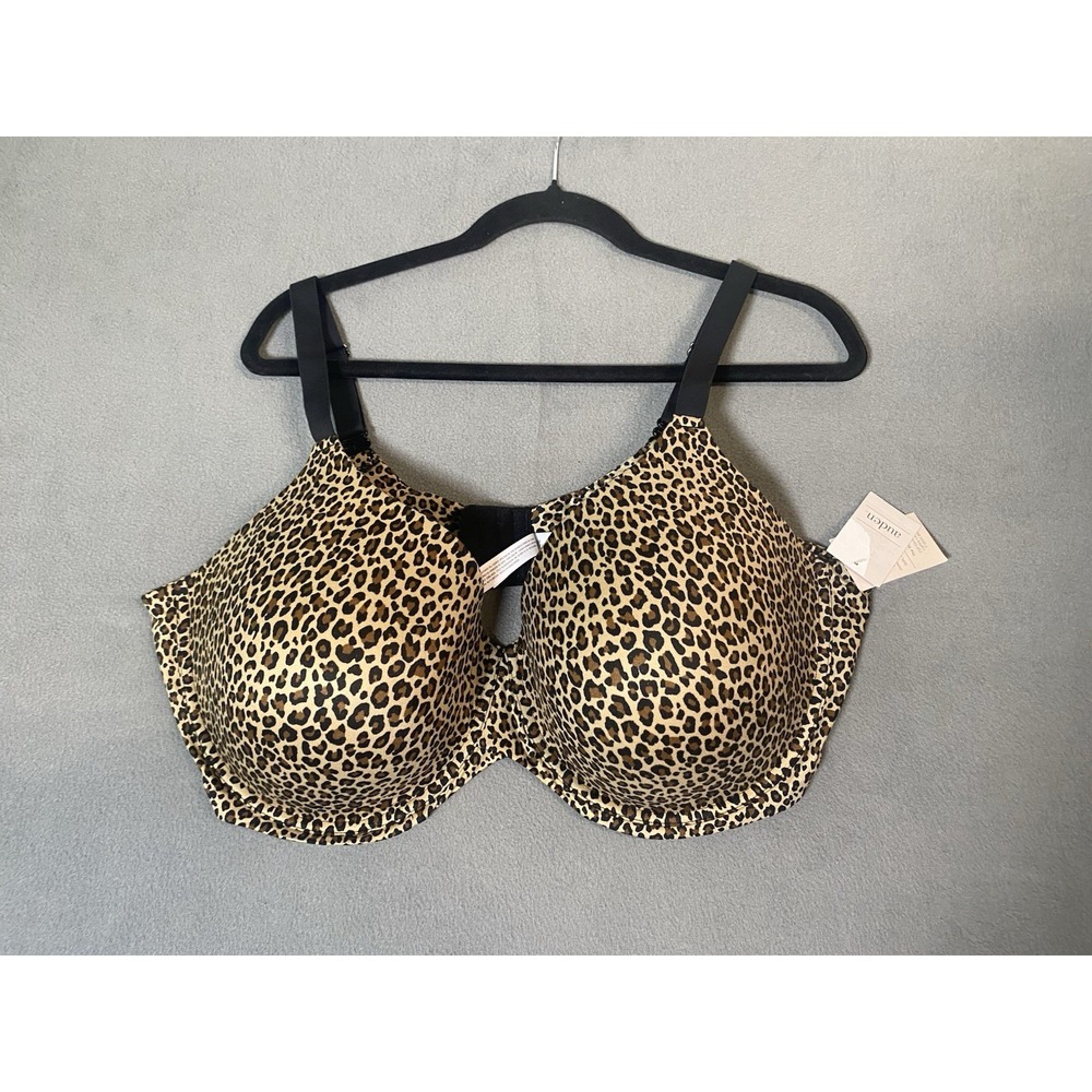 Auden 46DDD "Superstar" Full Coverage Lightly Lined Animal Print Bra Adj Straps